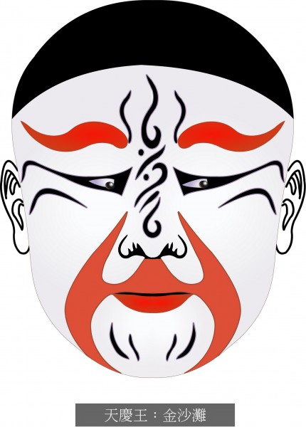  京剧脸谱-天庆王 金沙滩 戏曲脸谱图